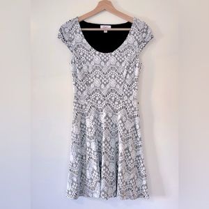 Candie’s White Lace / Black Under Contrast /Dress.